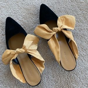 Coco Bow-Tie Suede Mule Pump